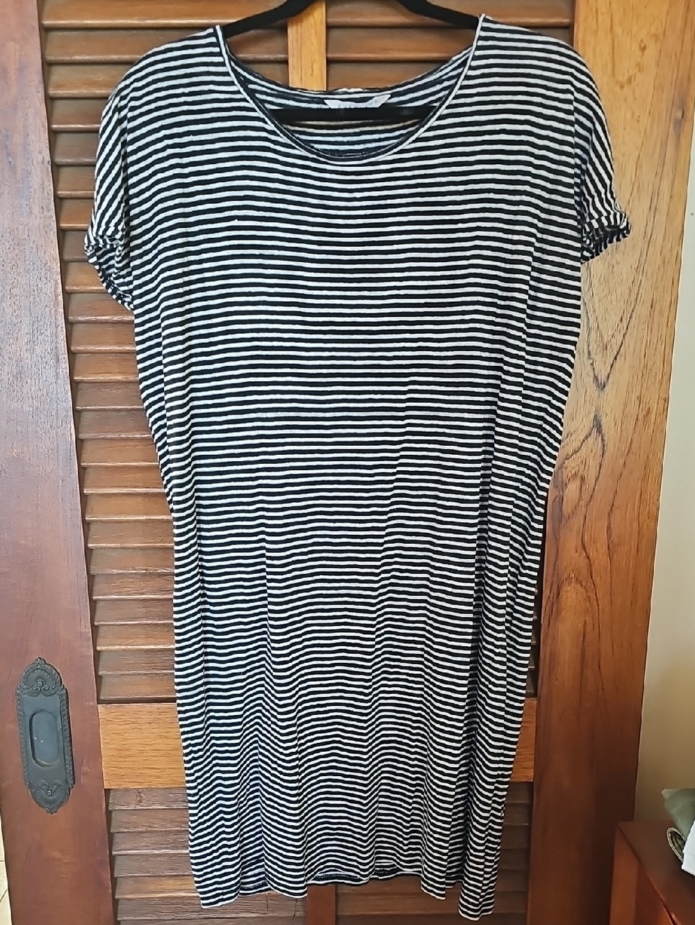 Black & White Striped Short Sleeve Dress
